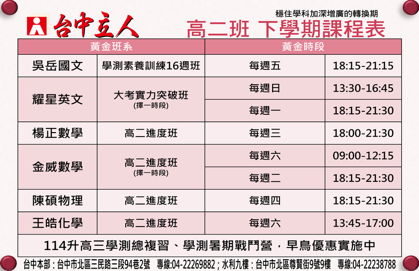 【113高二】學測實力突破班