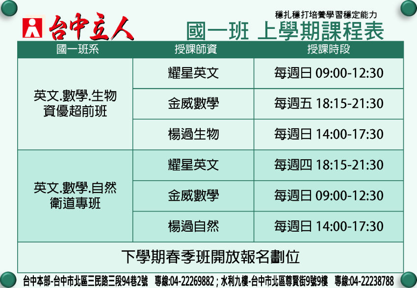 【114國一】資優進度超前班