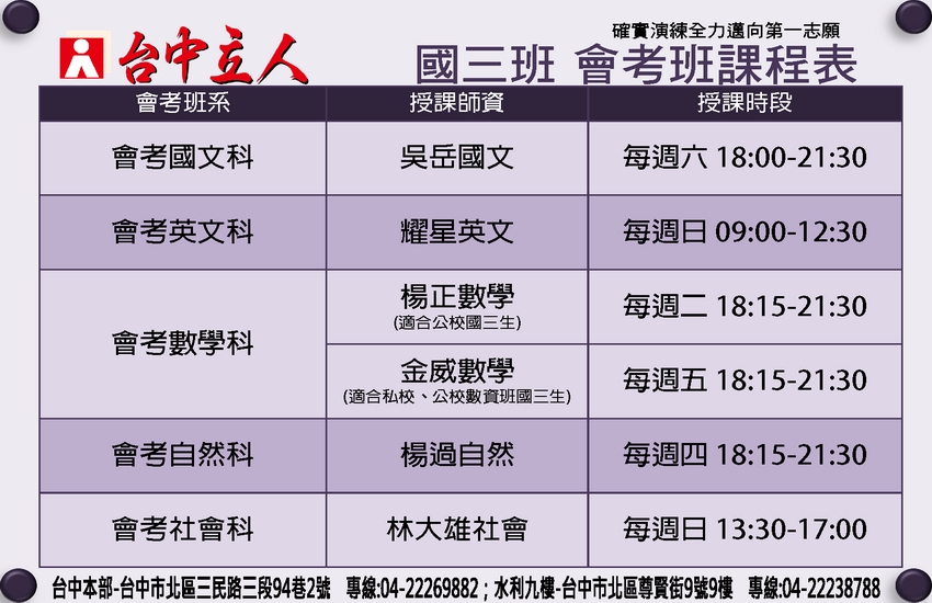 【114國三】會考5A10＋衝刺班