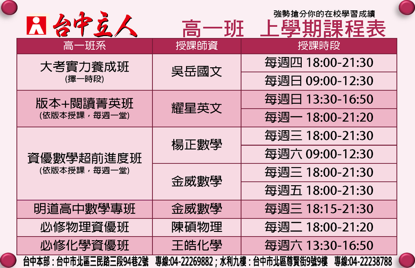 【114高一】資優超前進度班