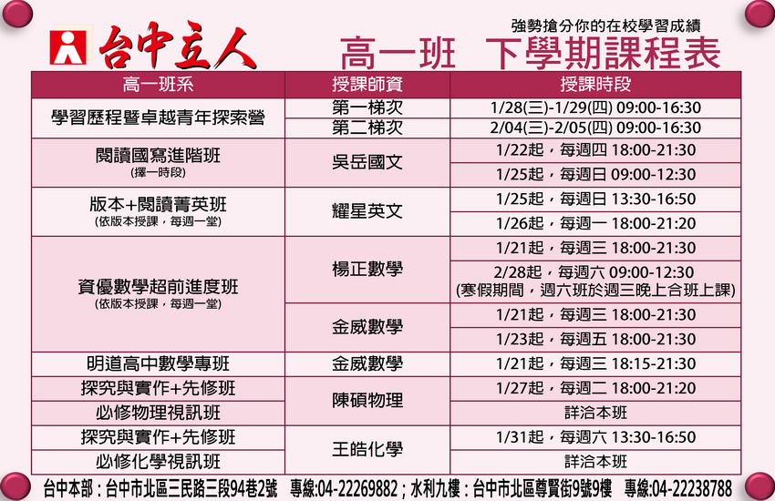 【114高一】資優超前進度班