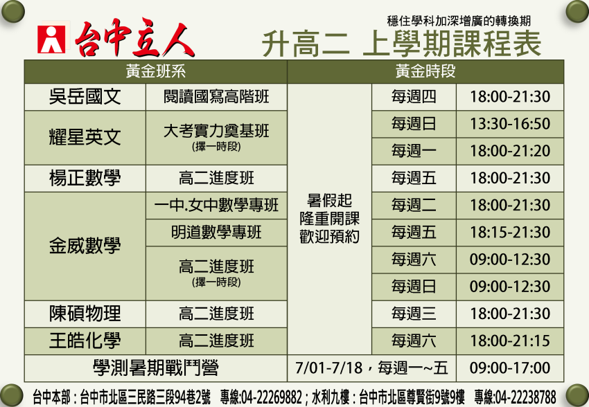 【114升高二】學測實力奠基班