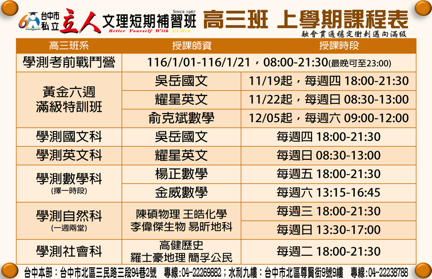 【115高三】學測滿級衝刺班
